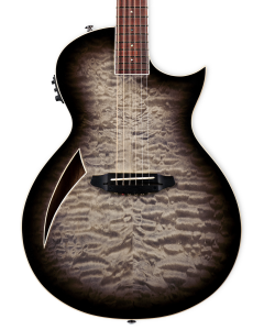 ESP LTD TL-6 Acoustic Electric Guitar. Quilted Maple Charcoal Burst