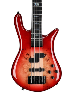 Spector EURO5CSTRED Euro 5 Custom 5 String Electric Bass. Natural Red Burst Gloss