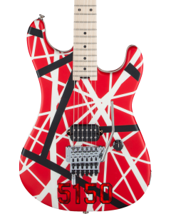EVH Striped Series 5150 Red, Black, And White Stripes Electric Guitar