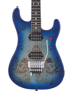 EVH 5150 Series Deluxe Poplar Burl Electric Guitar. Ebony Fingerboard, Aqua Burst