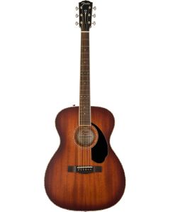 Fender PO-220E Orchestra Acoustic Guitar. All Mahogany, Ovangkol Fingerboard, Aged Cognac Burst
