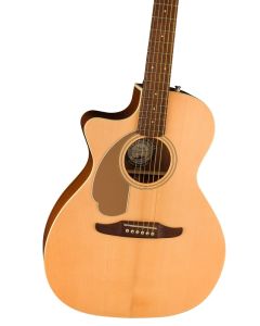 Fender Newporter Player Acoustic Guitar. Left-Handed, Walnut Fingerboard, Gold Pickguard, Natural