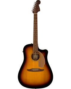 Fender Redondo Player Acoustic Guitar. Walnut Fingerboard, Gold Pickguard, Sunburst
