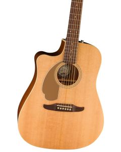 Fender Redondo Player Acoustic Guitar. Left-Handed, Walnut Fingerboard, Gold Pickguard, Natural