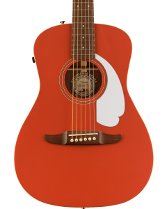 Fender Malibu Player Acoustic Guitar. Walnut Fingerboard, White Pickguard, Fiesta Red