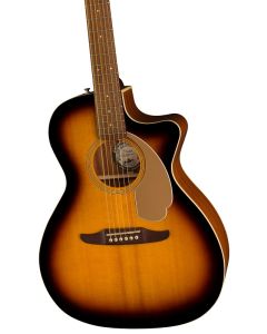 Fender Newporter Player Acoustic Guitar. Walnut Fingerboard, Gold Pickguard, Sunburst