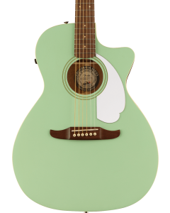 Fender Newporter Player Acoustic Guitar. Walnut Fingerboard, White Pickguard, Surf Green