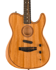 Fender American Acoustasonic Telecaster Acoustic Electric Guitar. All-Mahogany, Ebony Fingerboard, Natural