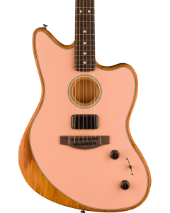 Fender Acoustasonic Player Jazzmaster Acoustic Electric Guitar. Rosewood Fingerboard, Shell Pink