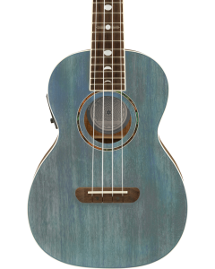 Fender Dhani Harrison Acoustic Electric Ukulele. Walnut Fingerboard, Turquoise