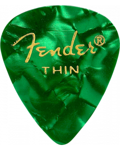 Fender 351 Premium Celluloid Guitar Picks 12-Pack - Green Moto - Thin
