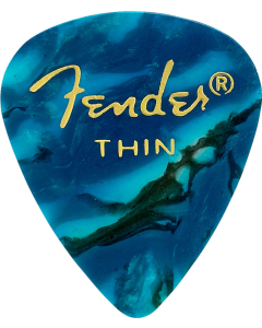 Fender 351 Premium Celluloid Picks Thin, Ocean Turquoise, 12-Pack