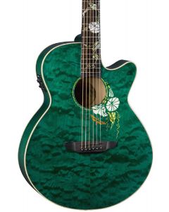 Luna Flora Moonflower Folk Acoustic-Electric Guitar. Trans Mallard