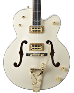 Gretsch G6136-1958 Stephen Stills Signature White Falcon Electric Guitar with Bigsby. Ebony FB, Aged White