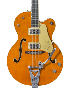 Gretsch G6120T-BSSMK Brian Setzer Signature Nashville Hollow Body '59 "Smoke" Electric Guitar with Bigsby. Ebony FB, Smoke Orange