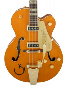 Gretsch G6120T-55 Vintage Select Edition '55 Chet Atkins Hollow Body Electric Guitar with Bigsby. TV Jones, Vintage Orange Stain Lacquer