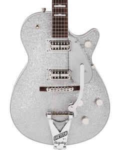 Gretsch G6129T-89 Vintage Select '89 Sparkle Jet w/ Bigsby Electric Guitar. Rosewood Fingerboard, Silver Sparkle