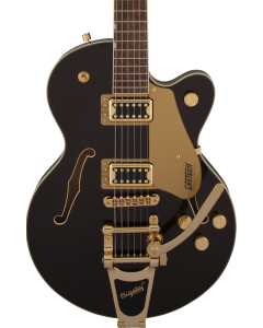 Gretsch G5655TG Electromatic Center Block Jr. Single-Cut w/ Bigsby Semi-Hollow Electric Guitar. Laurel Fingerboard, Black Gold