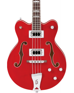 Gretsch G5442BDC Electromatic Hollow Body 30.3" Short Scale Bass. Rosewood FB, Transparent Red