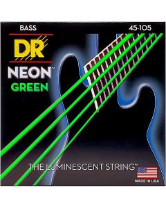 DR Strings NGB-45 Hi-Def Neon Colored Bass Strings. Green 45-105
