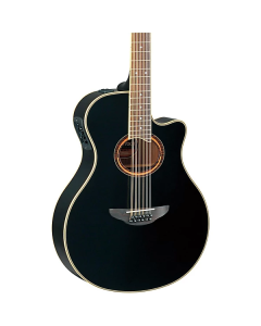 Yamaha 12 String Black Thinline Cutaway Acoustic Electric Guitar TGF33