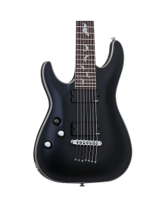 Schecter Damien-7 Electric Guitar. Left Handed Satin Black