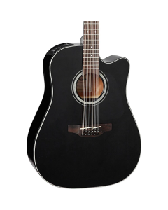 Takamine GD30CE-12 BLK Dreadnought 12 String Cutaway Acoustic Electric Guitar. Gloss Black