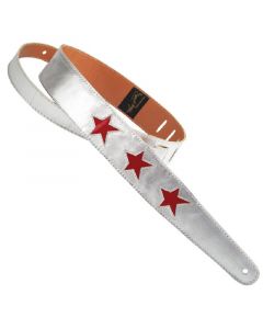 Henry Heller 2" Star Series Leather Strap Silver/Red