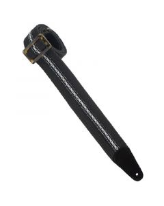Henry Heller 2" Herringbone Cotton Straps with Tort-O Tri-Glide, Black with Narrow Black Center