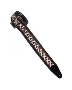 Henry Heller 2" Herringbone Cotton Straps with Tort-O Tri-Glide, Black with Wide Black Center