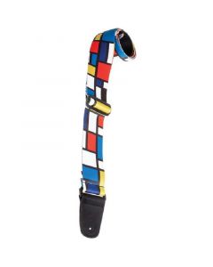 Henry Heller 2"  Mondrian pattern Partridge Family bus guitar strap