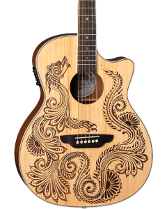 Luna Henna Dragon Acoustic-Electric Guitar. Spruce