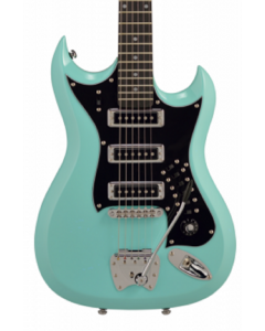 Hagstrom HIII-ABE Retroscape H-III Electric Guitar. Aged Sky Blue