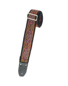 Henry Heller USA 2" Cotton Jacquard Guitar Strap Purple/Orange
