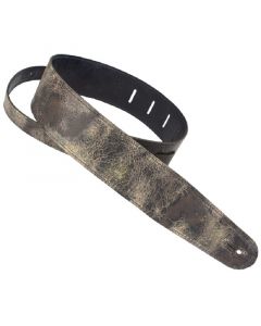 Henry Heller WEATHERED LEATHER - DISTRESSED BLACK 2.5" GUITAR STRAP