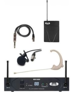CAD Audio WX1610G Stagepass Wireless Bodypack System with Lavalier Earworn Mic and Guitar Cable TGF33