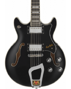 Hagstrom Alavar Compact Semi-Hollow Body Black Gloss Finish