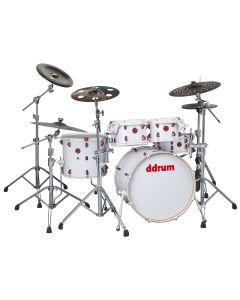 ddrum Hybrid 5 Player WHT 5pc Shell Pack. White Wrap