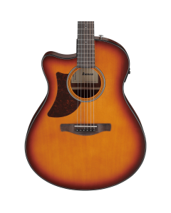 Ibanez AAM50LCE OLB Advanced Left Handed Acoustic Electric. Auditorium Guitar. Open Pore Light Brown Sunburst