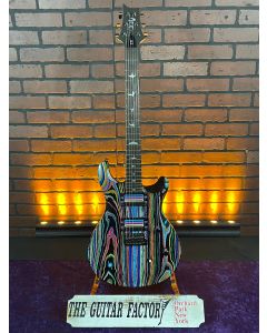 TGF Chop Shop Custom Modified PRS SE Sandblasted CE 24 "Technicolor Madness" Electric Guitar w/ Gig Bag SN0722