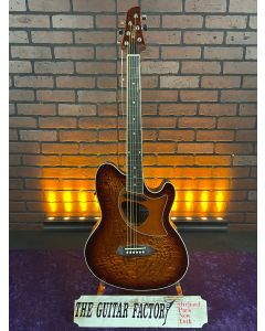 Ibanez Talman TCM50VBS Cutaway Acoustic-Electric Guitar Vintage Brown Sunburst TGF11