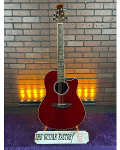 Ovation CS24 Celebrity Series Traditional Mid-Depth Acoustic-Electric Guitar Ruby Red SN0924