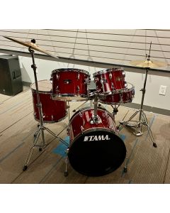 TAMA Imperialstar 5-Piece Complete Drum Set With 18" Bass Drum and MEINL HCS Cymbals Candy Apple Mist - Store Demo SN0812