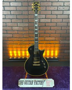 2023 ESP LTD EC-1000 Deluxe Series Electric Guitar, Vintage Black, with Seymour Duncan Pickups/Gold HW - Store Demo SN1014