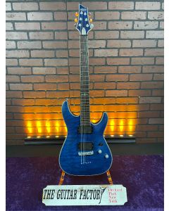 Schecter Guitar Research C-1 Platinum Electric Guitar 2021 - Satin Transparent Midnight Blue SN1012