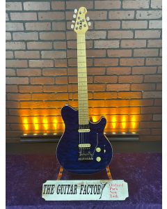 Sterling by Music Man SUB Series Axis, Flame Maple Top, Neptune Blue Electric Guitar w/ Mods! SN1020