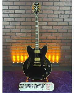 Epiphone Emily Wolfe Sheraton Stealth Semi Hollow Electric Guitar, Aged Black Gloss w/ Hard Case SN1028