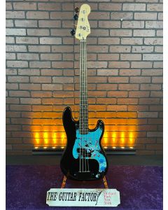TGF Chop Shop Squier (Graphic Series) Custom Black Precision Electric Bass Guitar SN1021