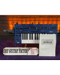 Behringer MS-1 Mark I Blue Analog Monophonic Synthesizer with "Keytar Grip" and Power Supply. SN1104