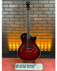 Taylor T3- 2009 - Ruby Red Burst Quilt Top - Electric Semi-Hollow Body with Hard Case SN0305